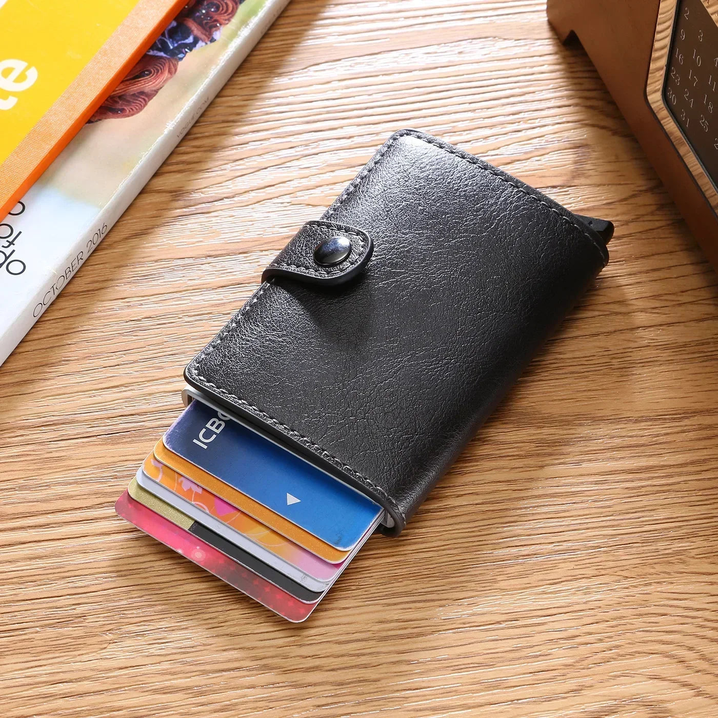 Slim RFID and Signal-Blocking, Anti-theft Leather Card Holder Wallet – Minimalist Design for Men