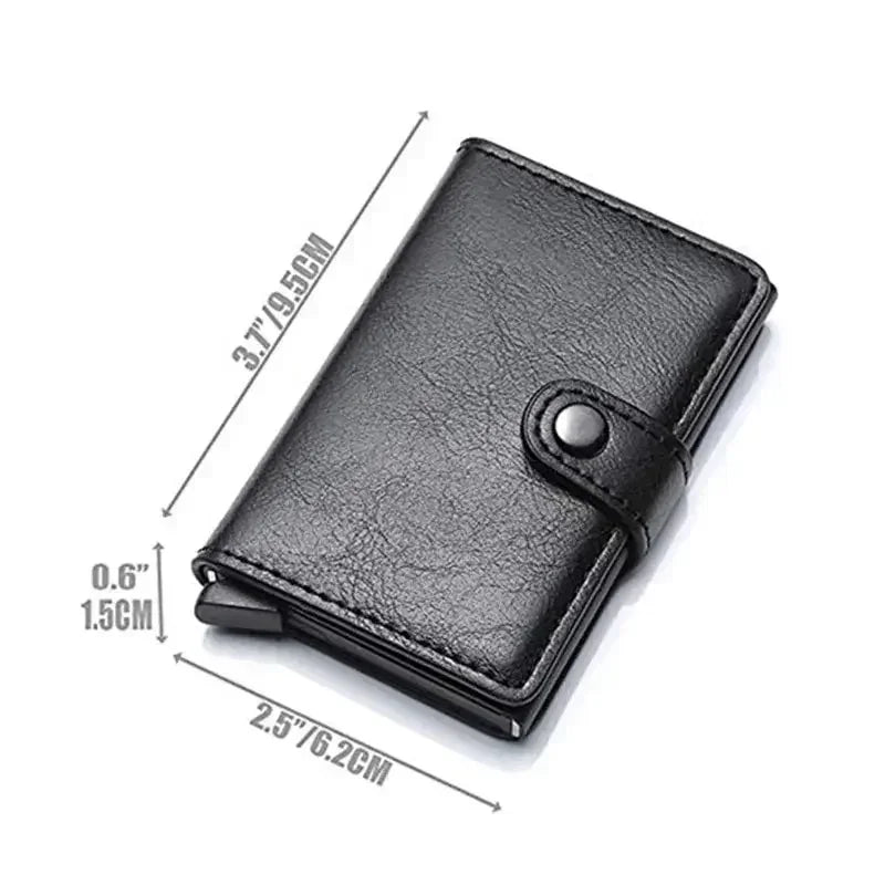 Slim RFID and Signal-Blocking, Anti-theft Leather Card Holder Wallet – Minimalist Design for Men