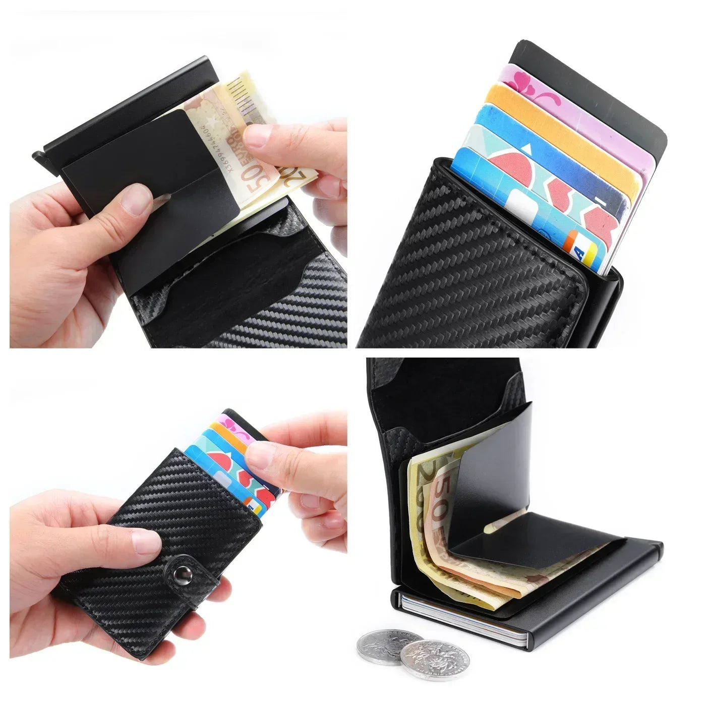 Slim RFID and Signal-Blocking, Anti-theft Leather Card Holder Wallet – Minimalist Design for Men